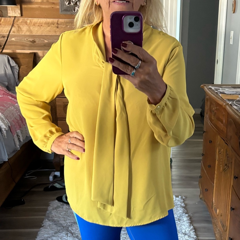 Nine West Yellow Women's Blouse